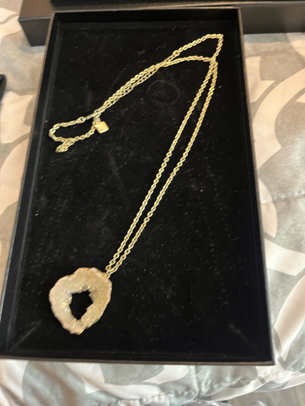 Park Lane Gold-Tone Druzy Heart Pendant Necklace - Women Jewelry